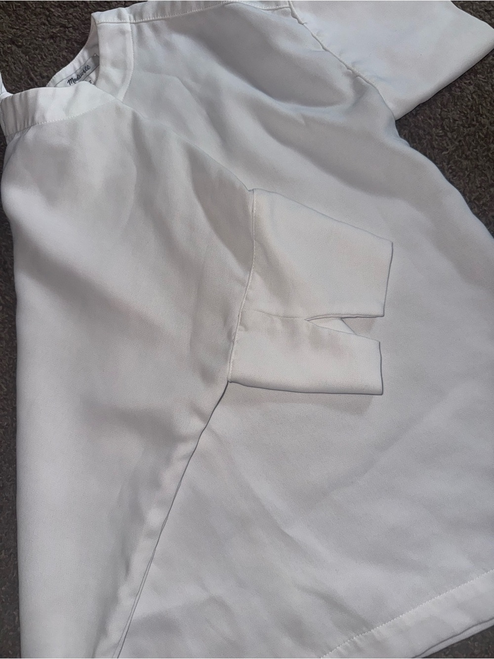 Madewell White Crepe Premier Bow Back Tee - Picture 5 of 6